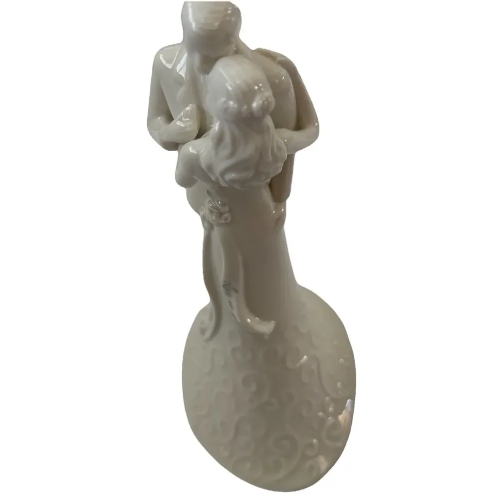 Wedding Cake Topper Bride & Groom Roman “Love is Patient…” 8.75” Tall Porcelain